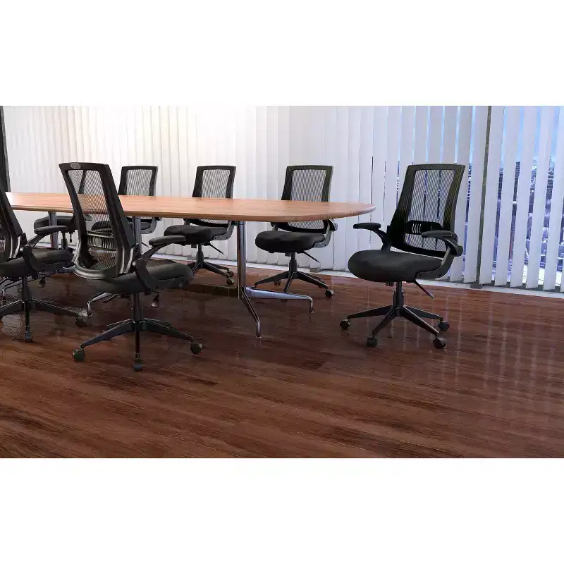 Boss Mesh Back Flip Arm Task Chair Black: Ergonomic Design, Nylon Base, Foam Padding, 275lb Capacity