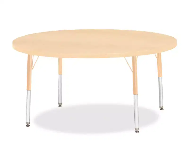Elementary Height Maple Top/Edge Round Activity Table 48 x 48 in Beige