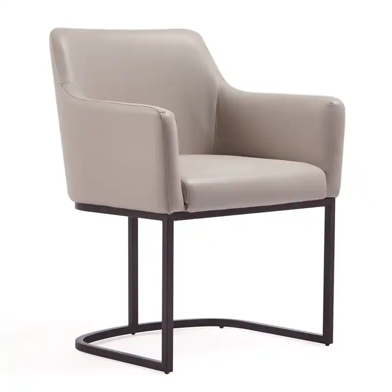 Modern Dining Armchair Upholstered with Steel Legs