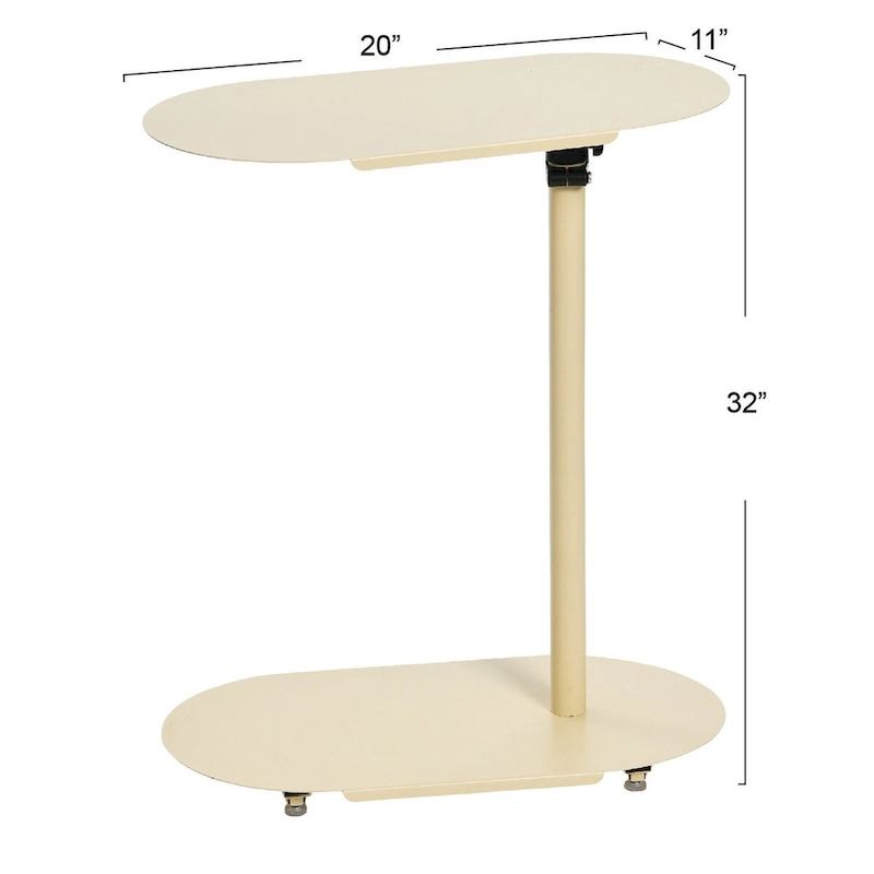 Modern Adjustable C-Shaped End Table - 20.0L x 11.0W x 32.0H