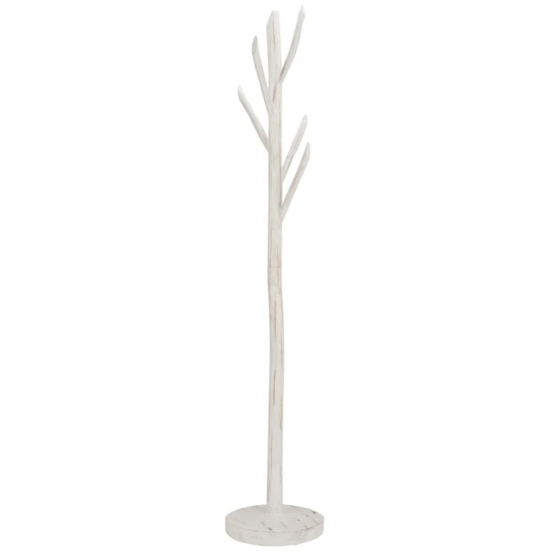 71-Inch Tree Branch Coat and Hat Rack, White, 14