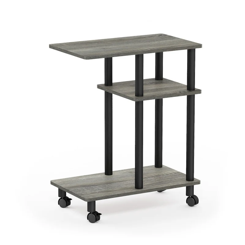 Furinno Turn-N-Tube U Shape Sofa Side Table with Casters
