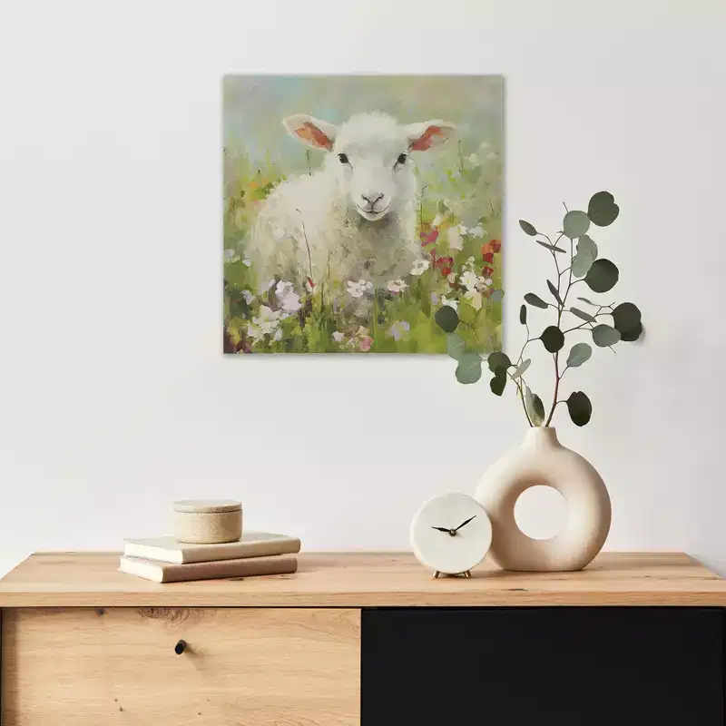 MAYEERTY Colorful Lamb Canvas Wall Art