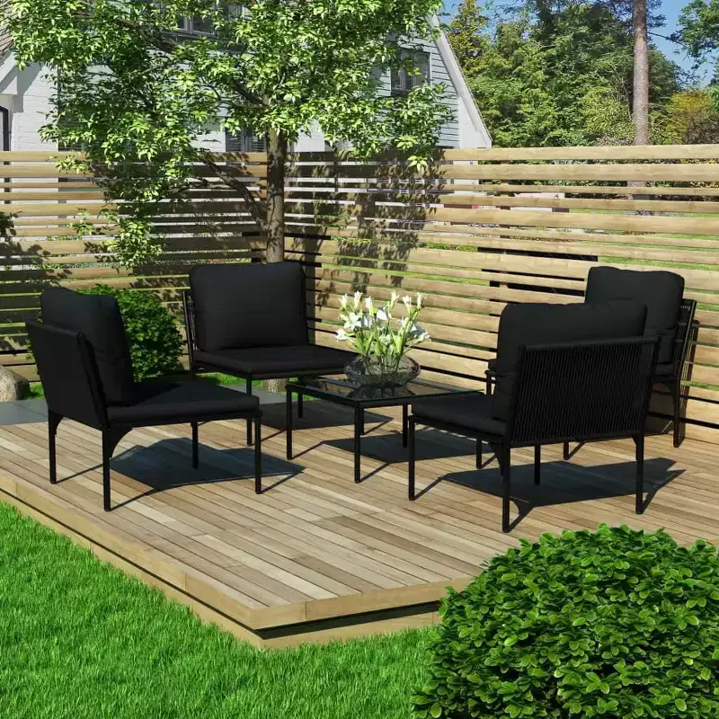 vidaXL Garden Lounge Set Black and anthracite