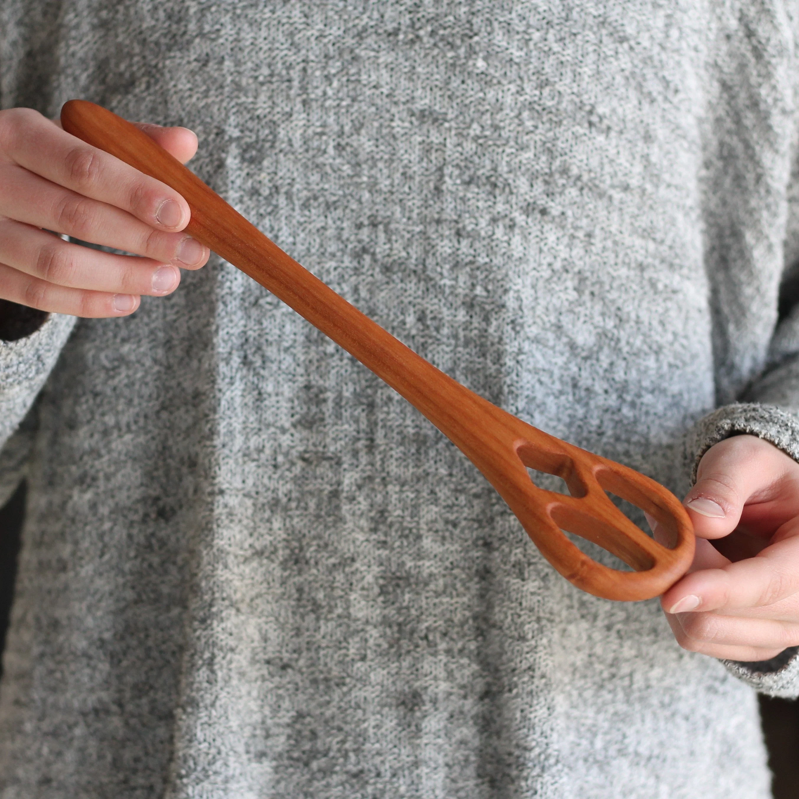 Handmade Wooden Cherry Dough Whisk