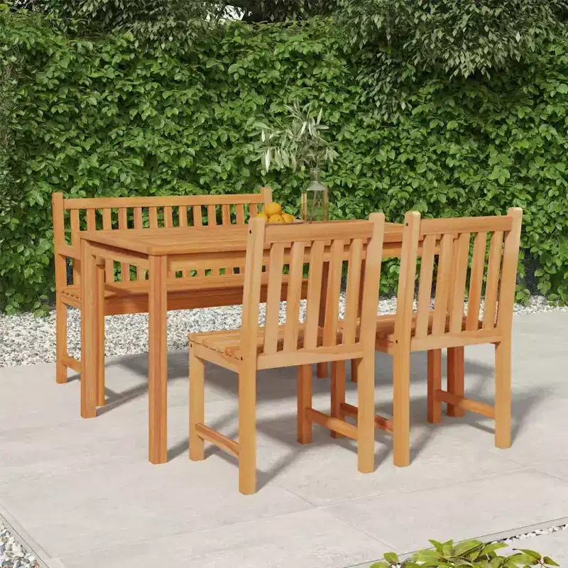 vidaXL Garden Dining Set Teak Fine Sanded Hardwood Medium