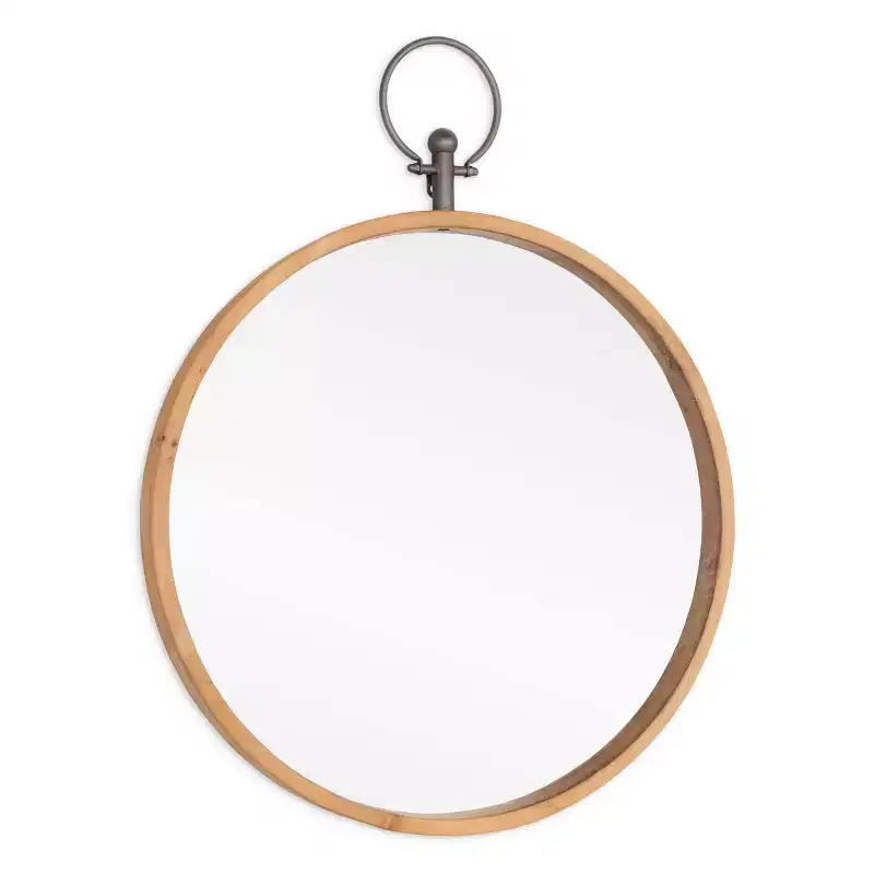 HomeRoots 30 Bronze Round Metal Framed Accent Mirror
