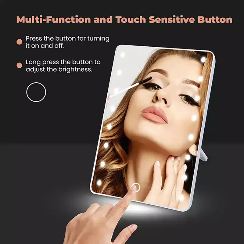 Smart Touchscreen LED Makeup Vanity Mirror with Adjustable Angles
