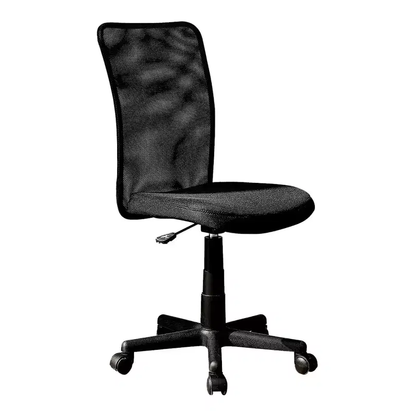Okak Armless Mesh Office Chair, Desk Chair with Adjustable Height and Universal Wheels, Comfy Chair for Office, Home, Black