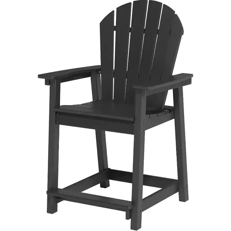 Tree City Tall Adirondack Bar Chair, Outdoor Counter-Height Chair for Patio & Deck, Heavy-Duty HDPE All-Weather Chair