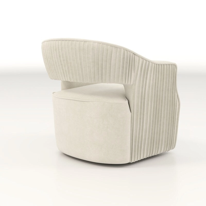 SEYNAR Modern Glam Velvet 360 Degree Swivel Open-Back Accent Armchair