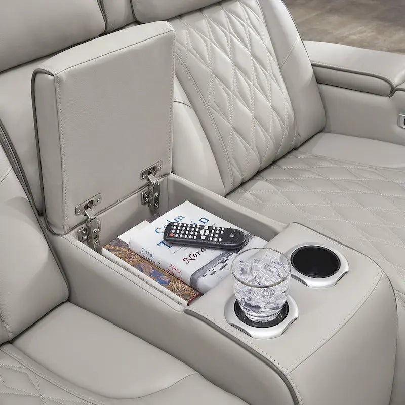 Gray Power Reclining Loveseat with Console - 75W x 40D x 44H