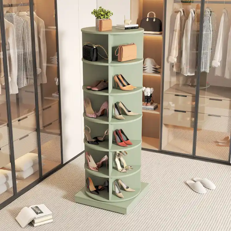 Blue 360 Rotating shoe cabinet 6 layers