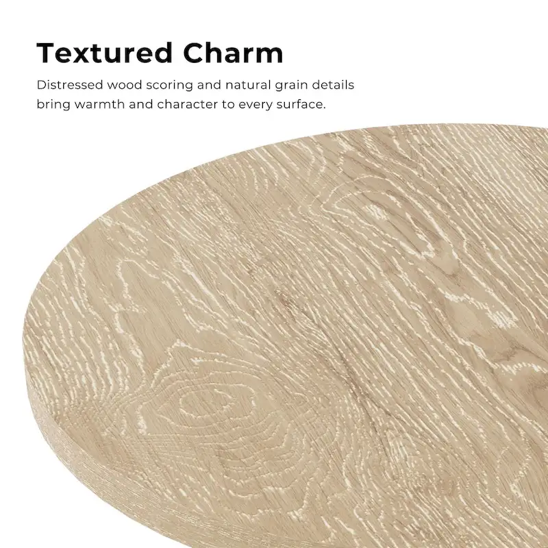 Furniture of America Vitten Modern Round Solid Wood Pedestal Coffee Table