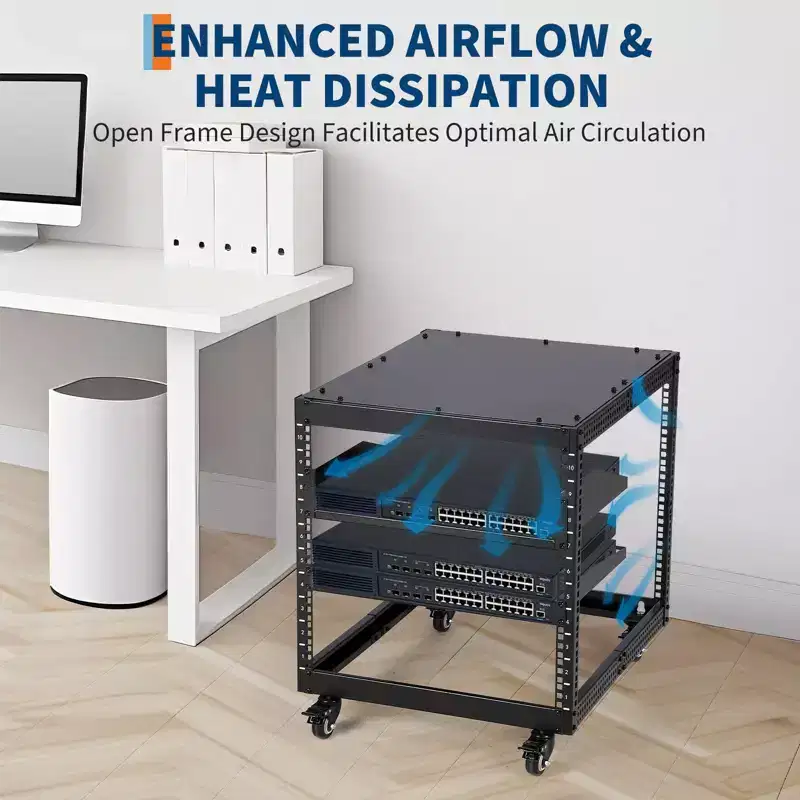 20U Open Frame Server Rack, 23-40 Adjustable Depth, Wall Mount & Free Standing Network Rack , Holds All Your IT/AV Equipment Rack
