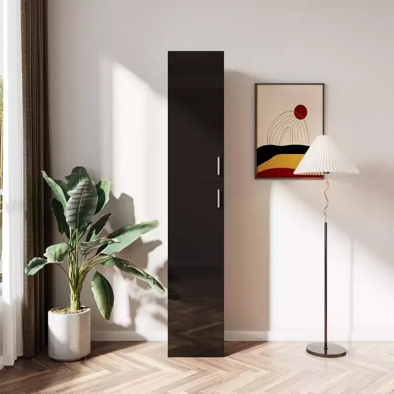 CLIHOME 2 Doors Freestanding Decorative Storage Cabinets with Adjustable Shelves