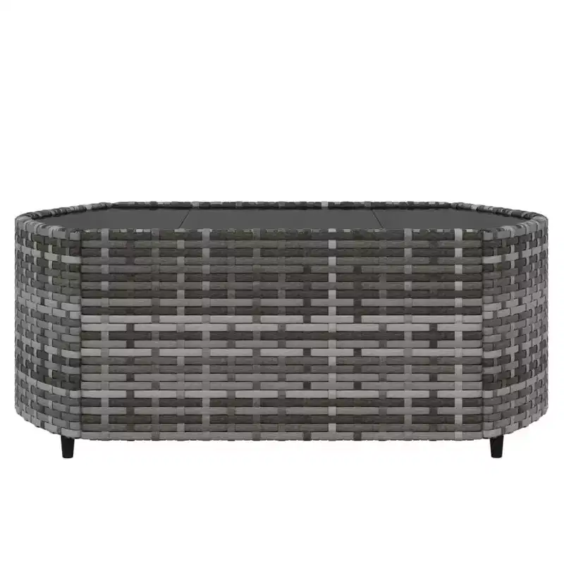 vidaXL Patio Furniture Set Modern Lounge Set with Cushions Poly Rattan