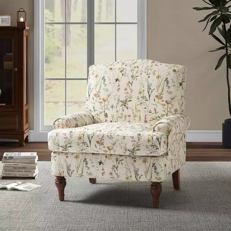 comfy Livingroom Armchair with Solid Wood Legs