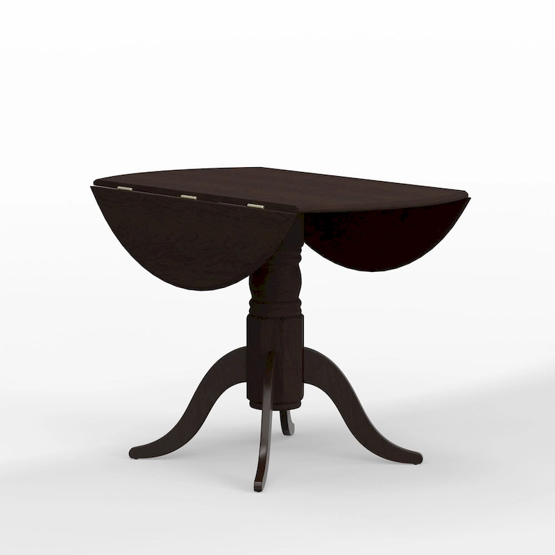 42 Wood Pedestal Base Double Drop Leaf Dining Table