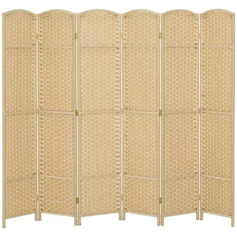Folding Room Divider Screen 6 Panel 5.6 ' Tall Privacy Screen Freestanding Room Partition for Home Office
