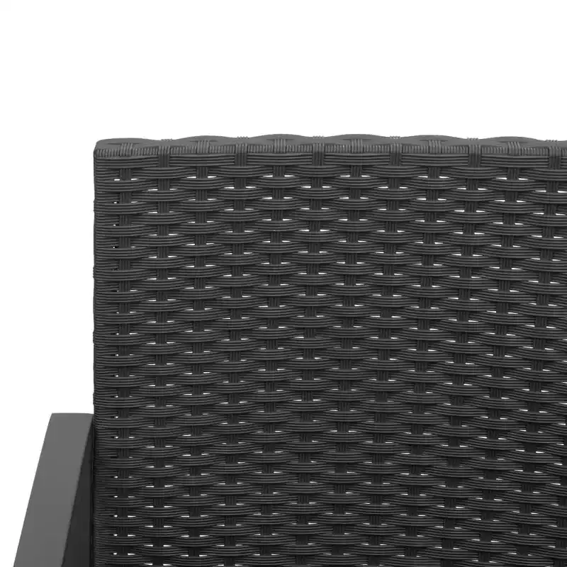 2-seater Garden Bench Black and anthracite