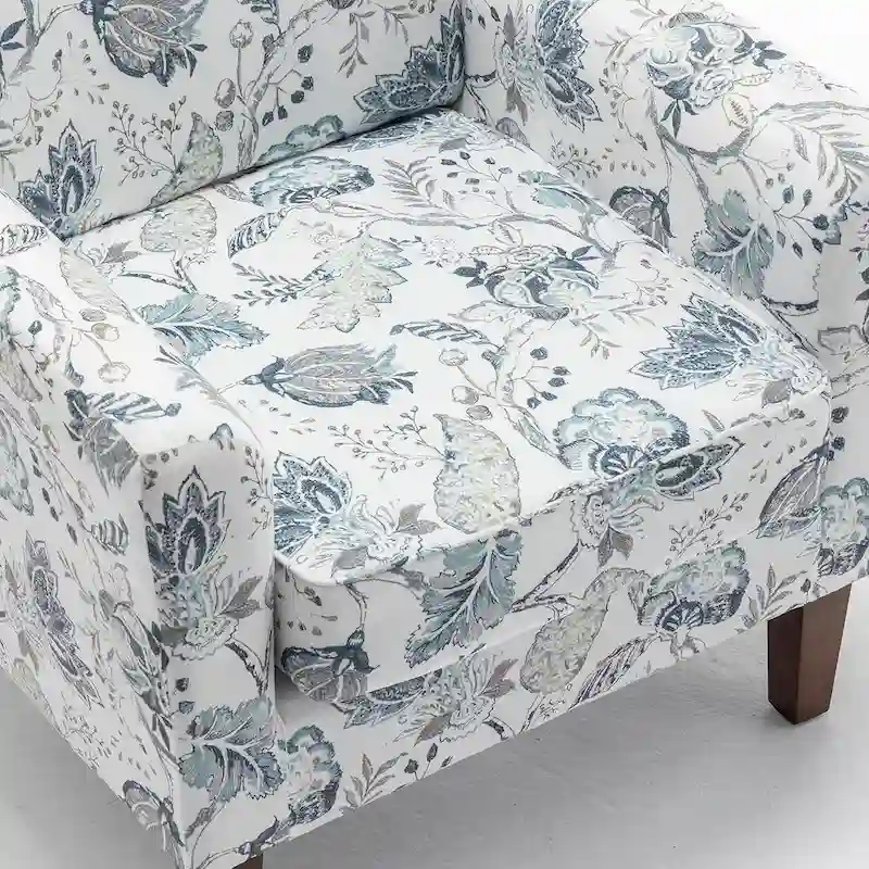 Modern Accent Armchair with Birch Wood Frame and Microfiber Upholstery
