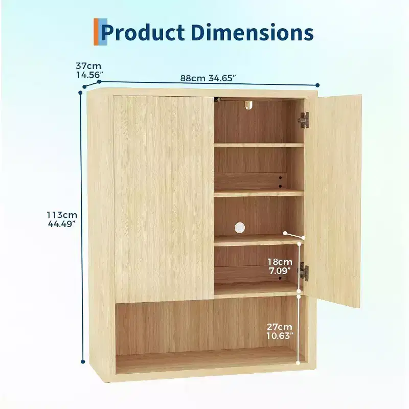 Shoe Storage Cabinet for Entryway, Slim Wooden Shoe Organizer with Fluted Doors & Adjustable Shelves, Narrow Shoe Rack for Hallway, Porch, Oak