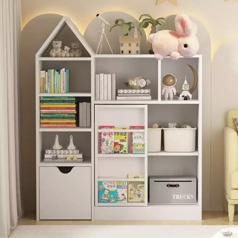 COZONY 43.7 Kids Toy Storage Organizer & Bookshelf, Toy Chest with Movable Drawers & Cubbies, Floor Storage for Playroom, Bedroom, Classroom, White