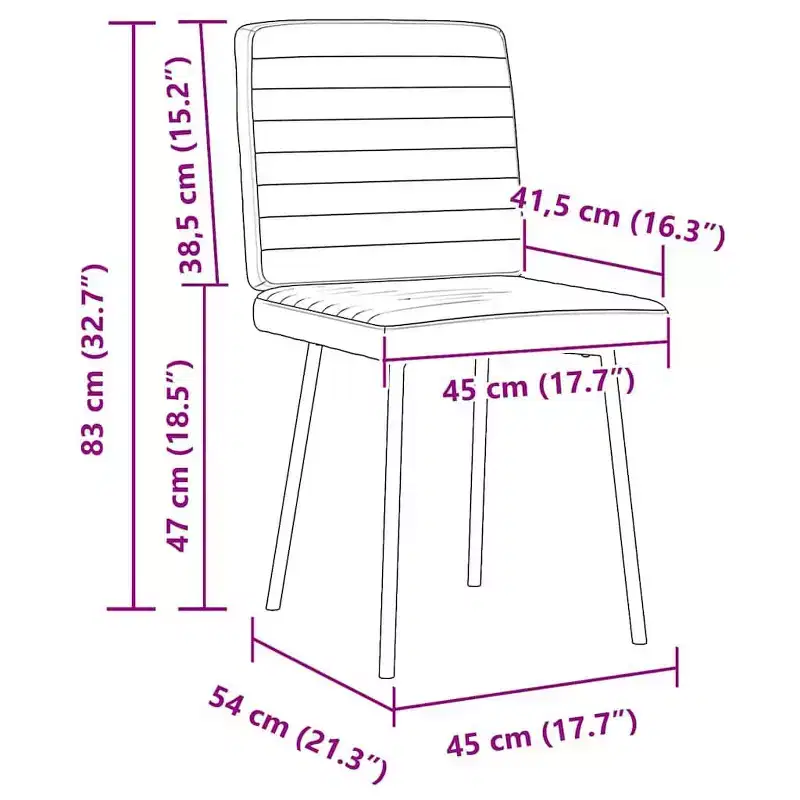 XL Dining Chair Set of 4 Black Velvet (100% polyester), plywood, metal