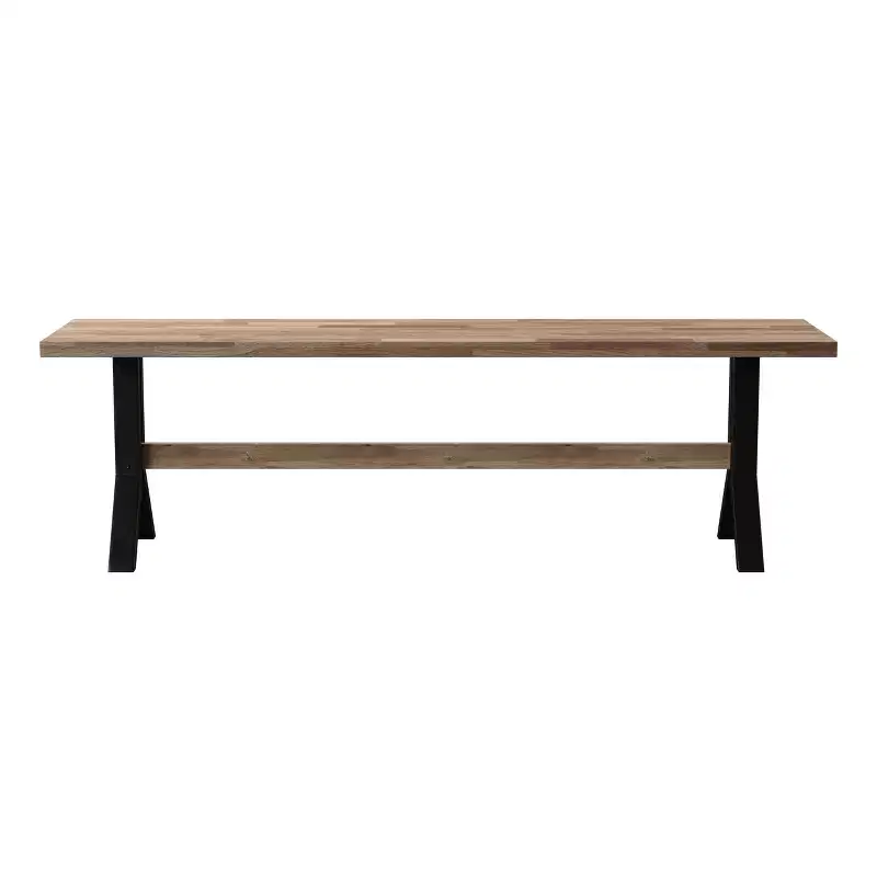 Standlake Slatted Outdoor Bench - Natural - SEI