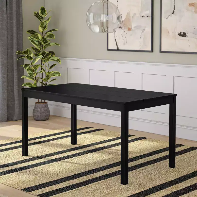 Now Furniture 60 Wooden Dining Table for 4, Rectangular Kitchen Table