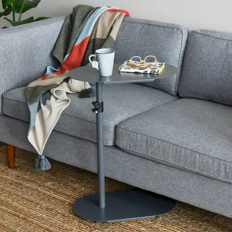 Modern Adjustable C-Shaped End Table - 20.0L x 11.0W x 32.0H
