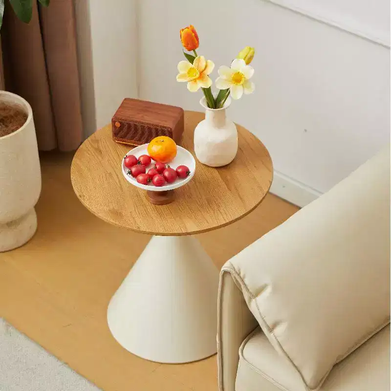 Round Coffee Table Set Of 2, Modern Accent End Tables For Living Room, Small Bedside Cupboard With Sturdy Base, Minimalist Circle Coffee Tables