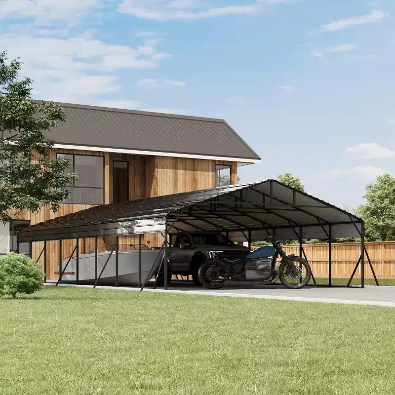 20x40 ft Metal Carport, Heavy-Duty Vehicle Shelter with Galvanized Steel Roof, Powder Coated Frame, Easy Setup for Cars Trucks RV Protection