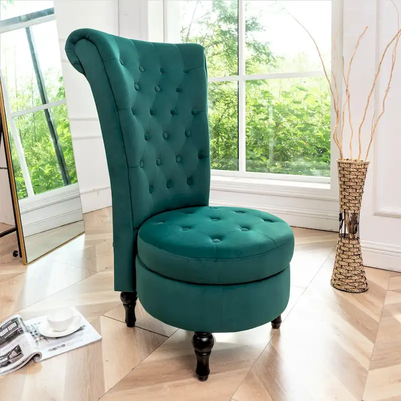 US Pride Furniture Gosser 20 Wide Velvet High Back Vanity Chair
