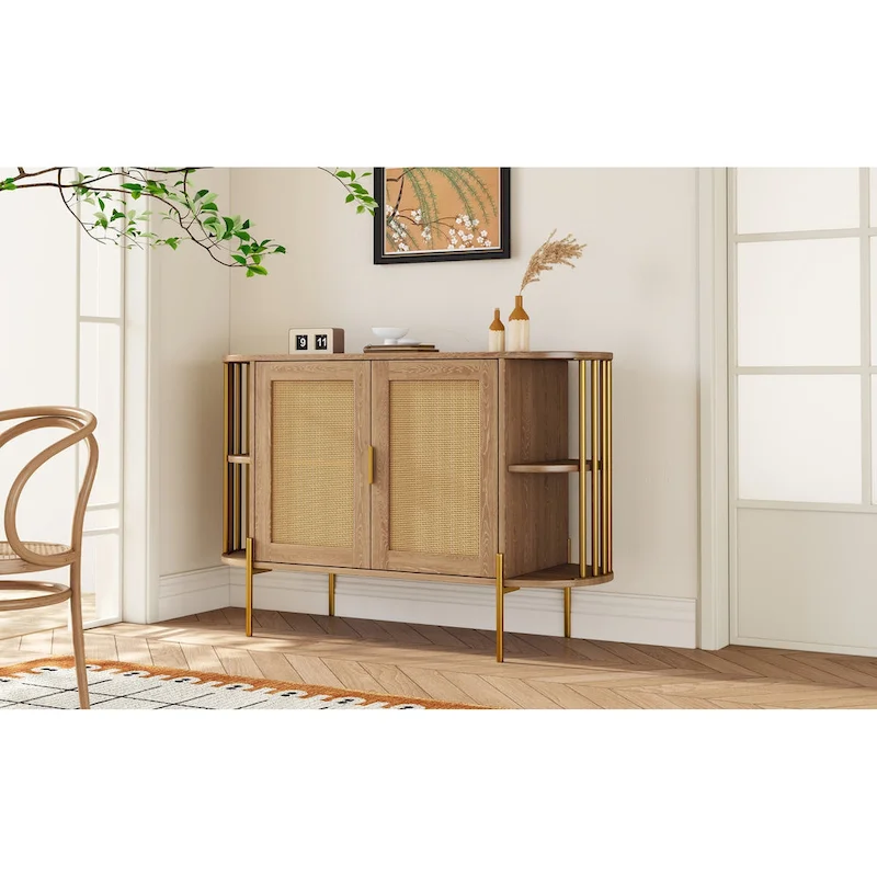 legant Curved Dining Cabinet with Gold Trim