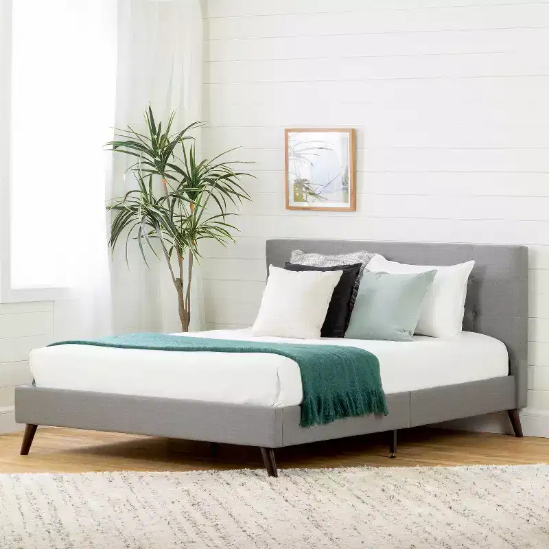 Upholstered Platform Bed and Headboard