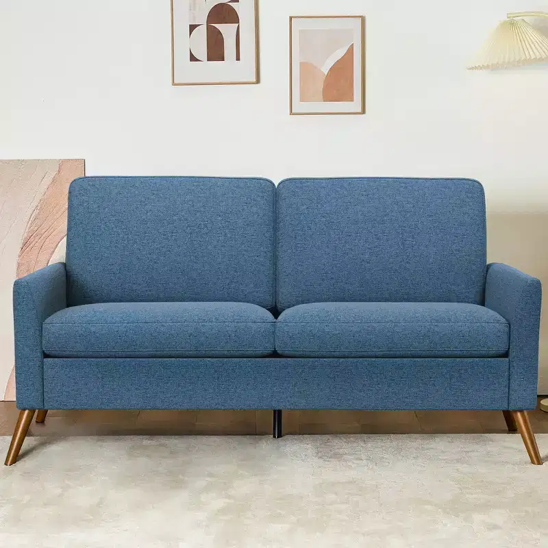 Dyonery 68 Loveseat Sofa, Comfy Couches for Living Room, Mid Century Modern Love Seat Sofa, Tool-Free Setup Small Couches for Bedroom Office