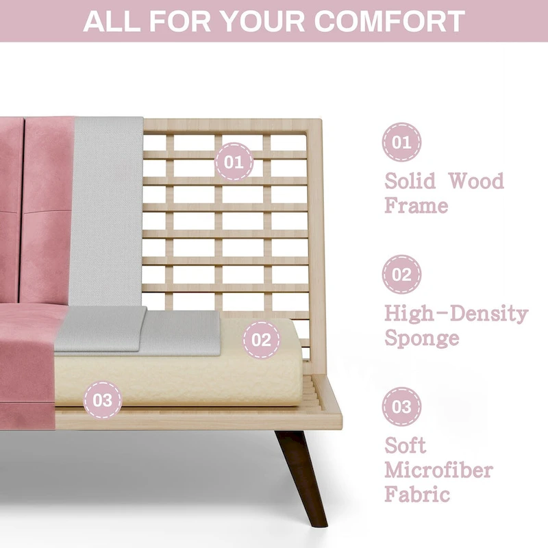 Futzca Futon Couch Sofa Bed, Small Sleeper Sofa Chair Loveseat