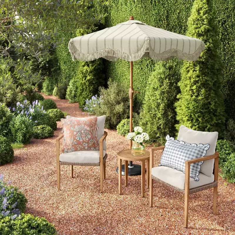 3pc Pasadena Patio Chat Set Gray - Threshold™ designed with Studio McGee