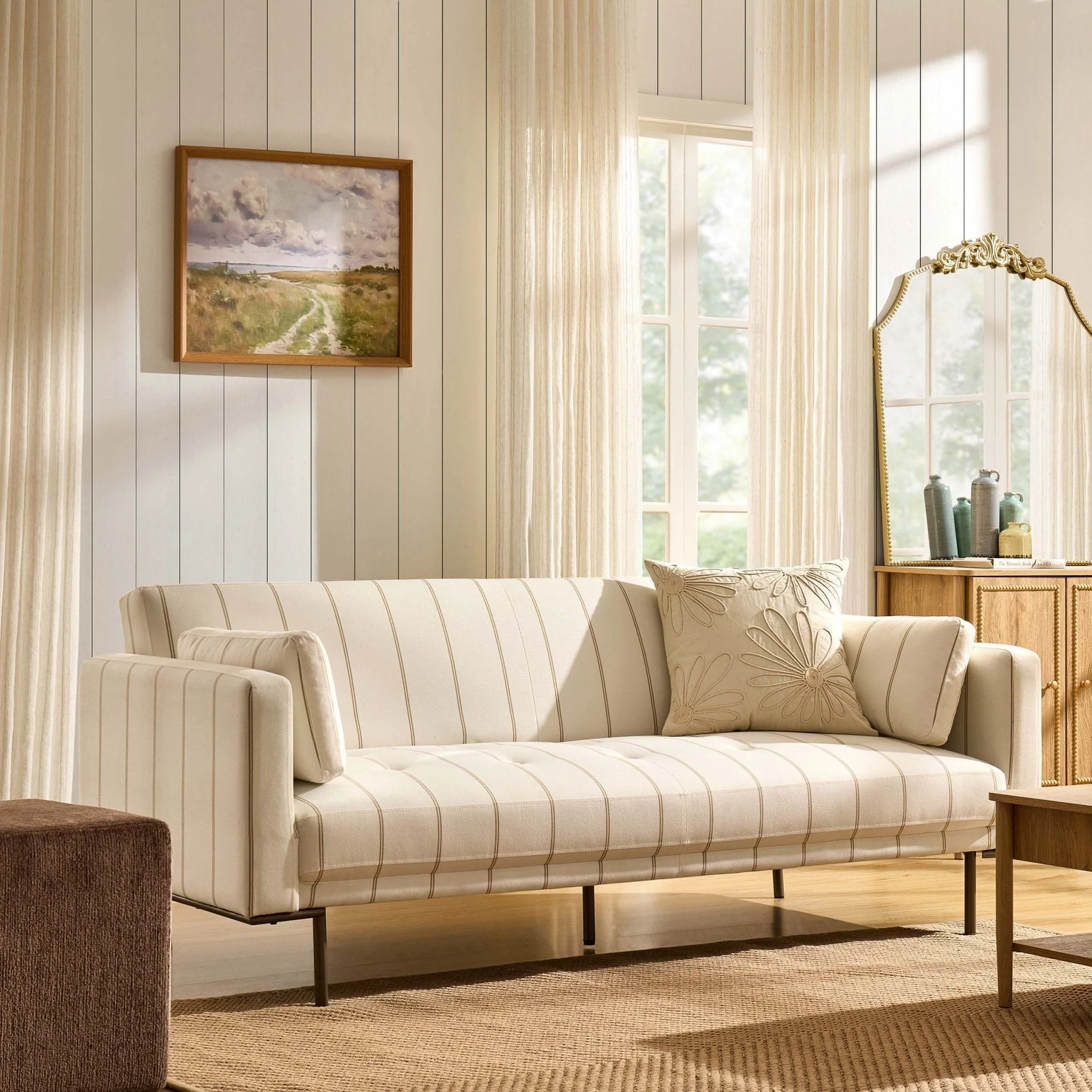 Sofa Bed - Natural Stripe