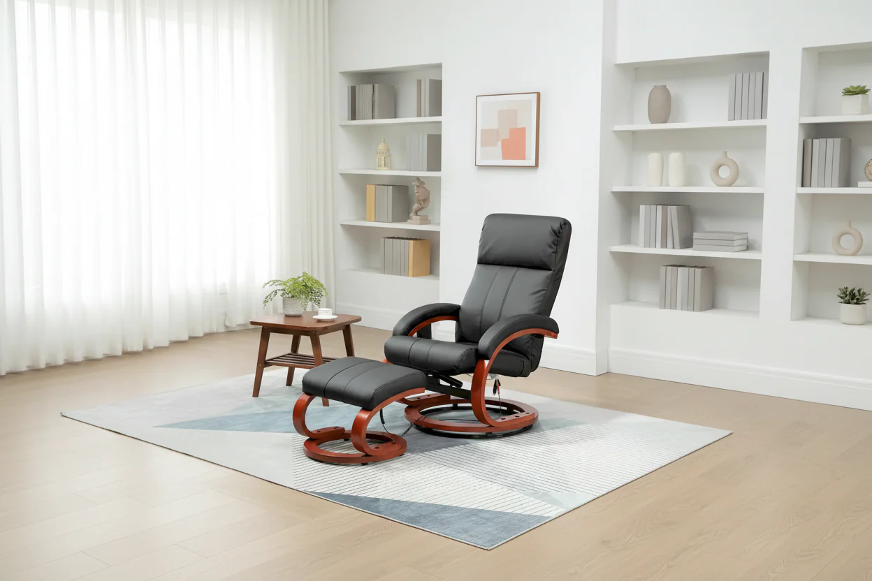 Electric Faux Leather Recliner Chair with Ottoman