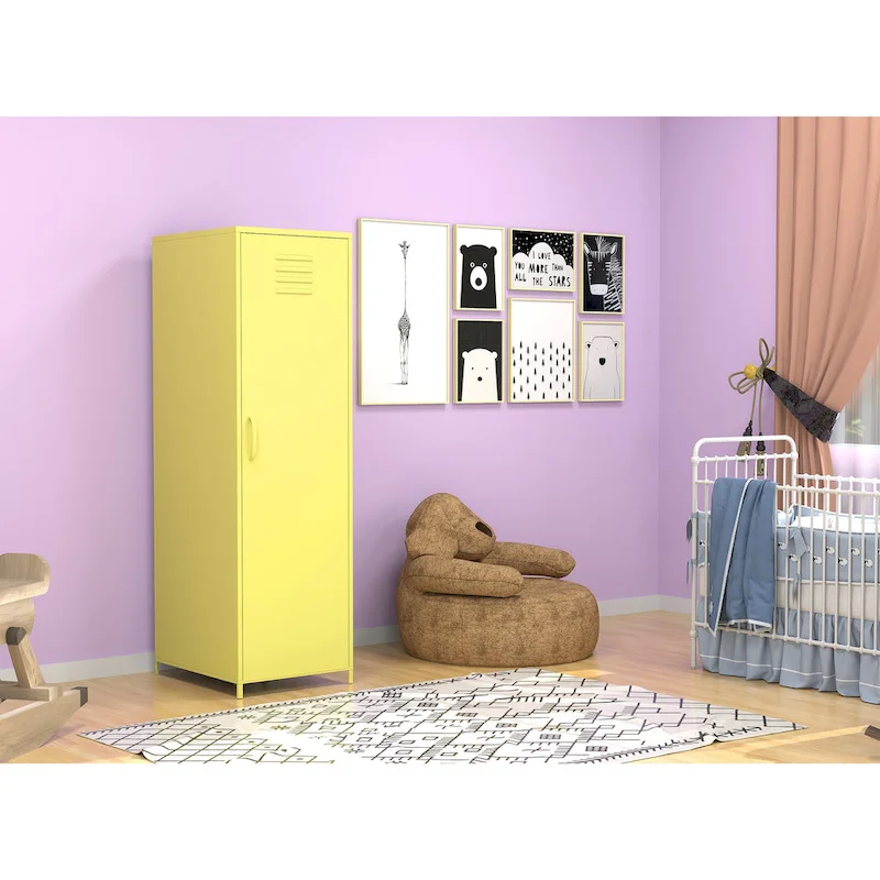 Yellow Steel Cabinet for children school space