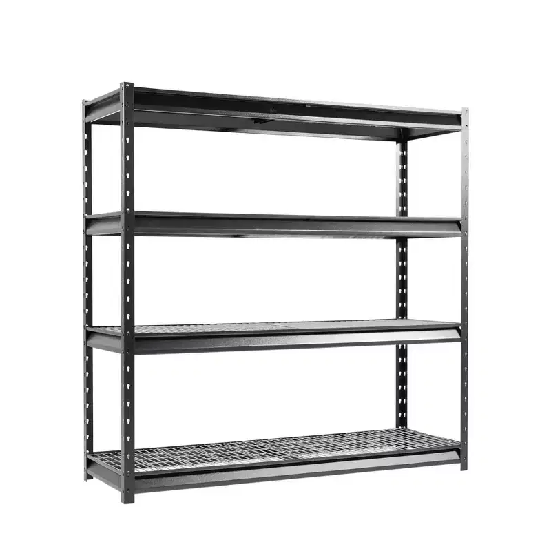 Atlas Shelving 4-Tier 72"x24"x72" Heavy Duty Garage Shelving Load 8000lbs Hammertone: Steel Utility Storage, Adjustable Shelves