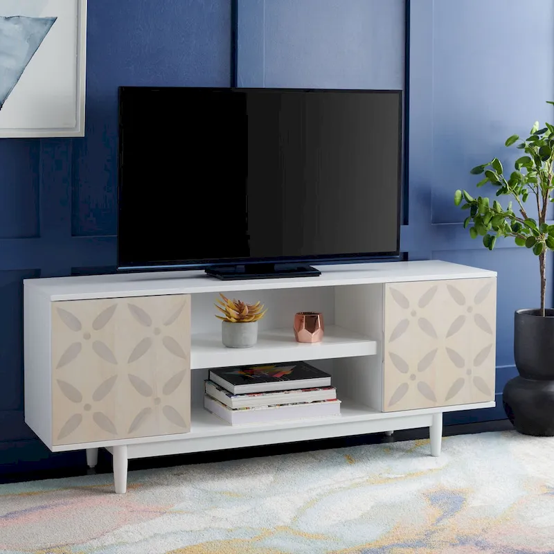 3 Shelf Patterned Media Stand - 54 W x 15 D x 22 H