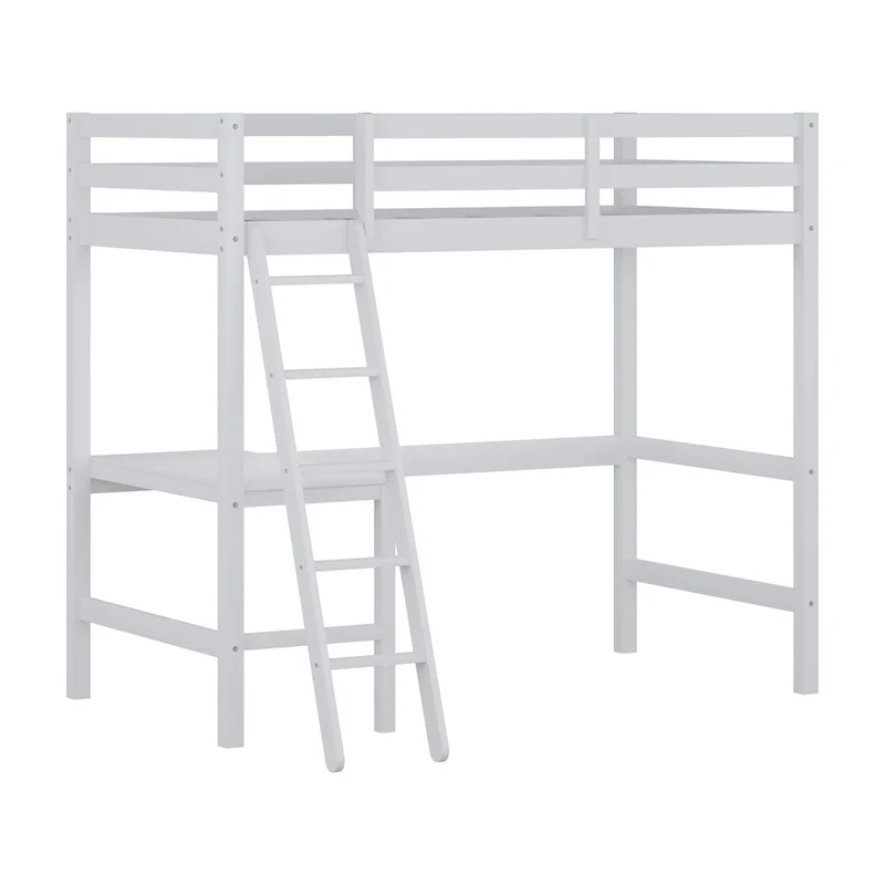 Hillsdale Caspian Wood Twin Loft Bed with Desk