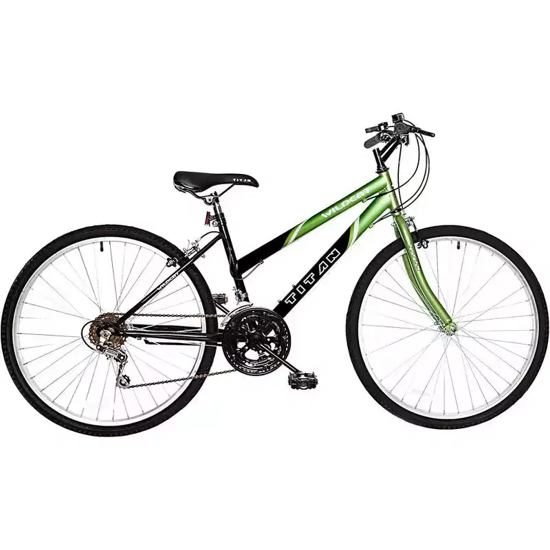 Titan Bikes Wildcat 12-Speed Women's Mountain Bike with Adjustable Saddle Height, Lime Green/Black