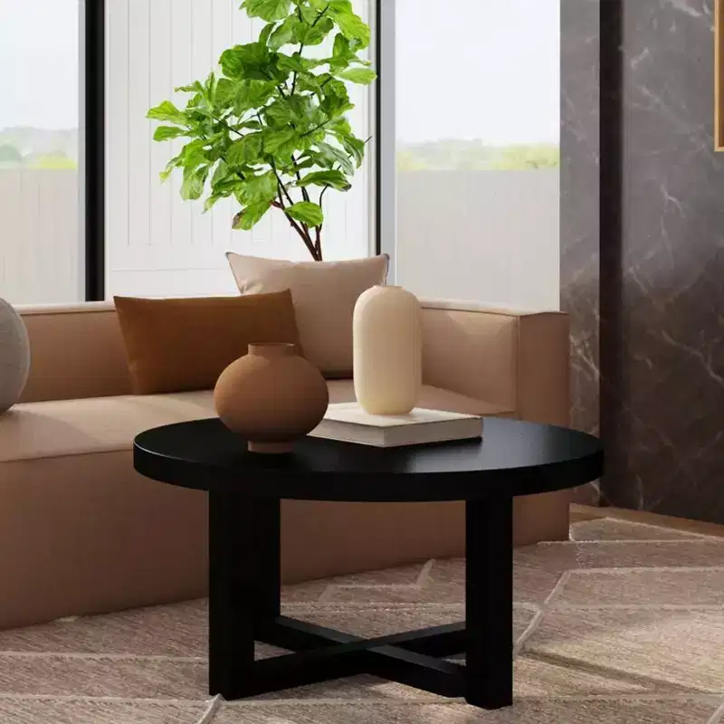 East at Main 38 Round Crisscross Base Coffee Table