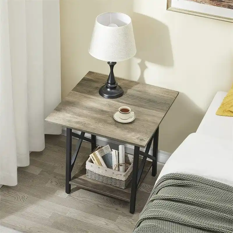 End Table 24 inch Industrial Design Large Side Table - 23.62D x 23.62W x 23.43H