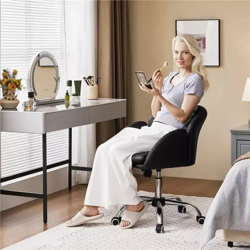 Modern Swivel Rolling Desk Chair with Armrests for Home Office